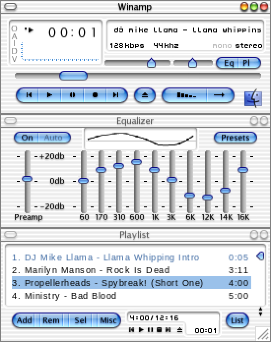 mac os x 1 5 aqua original Winamp skin