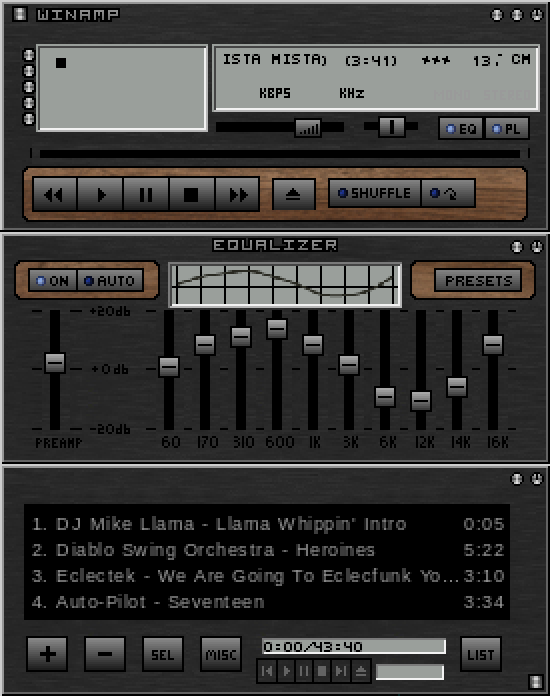 Black Metal Wood original Winamp skin