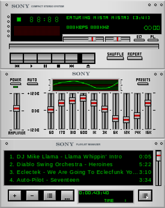 My Sony Tape Deck original Winamp skin