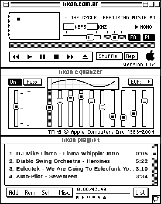 Old Mac OS original Winamp skin