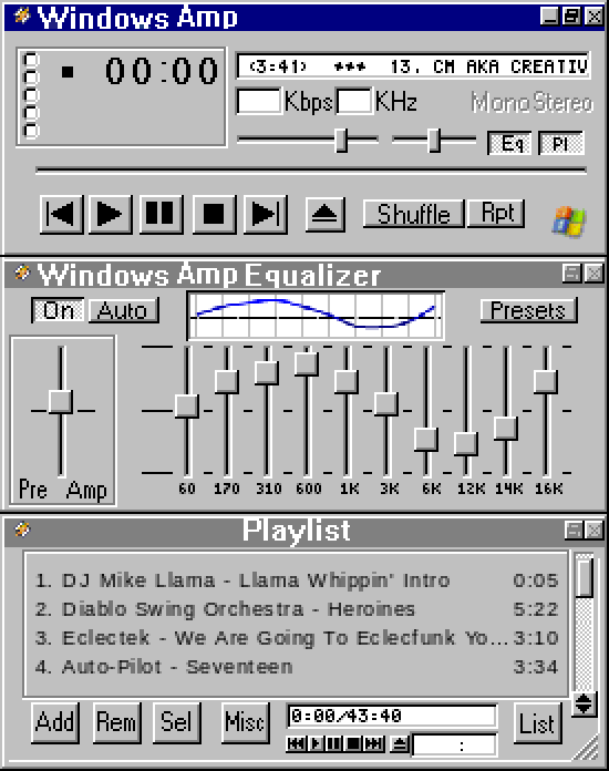 Windows Classic original Winamp skin