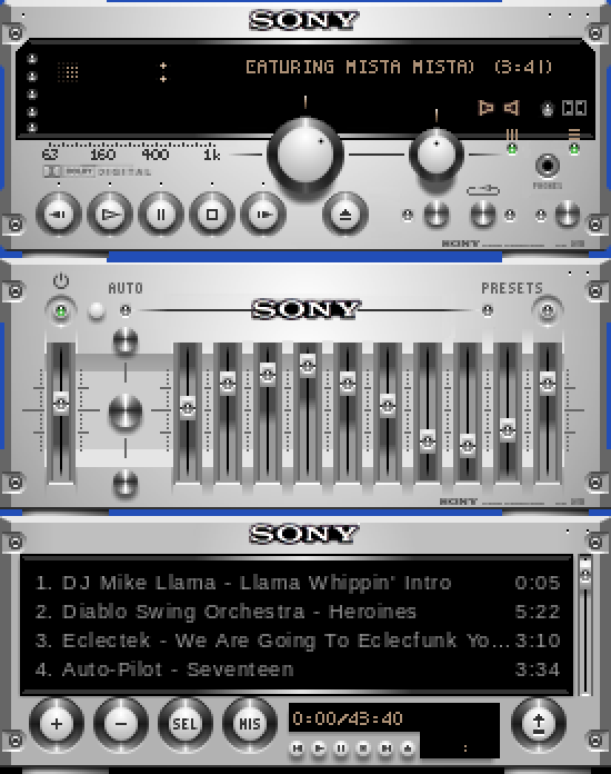 Expensive HI FI Sony 2005 original Winamp skin