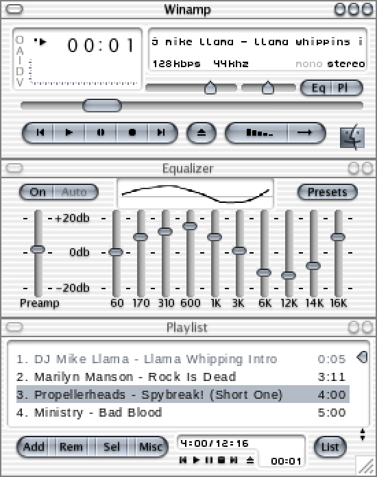 mac os x 1 5 graphite original Winamp skin