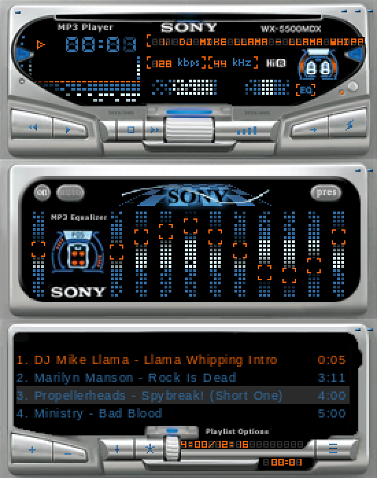 sony wx 5500 mdx ver12 by geci original Winamp skin